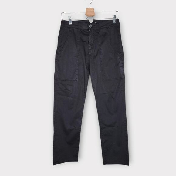 NEW Hudson Womens Cropped Ankle Cargo Pants Black 26 Utility Stretch Casual - Picture 2 of 6